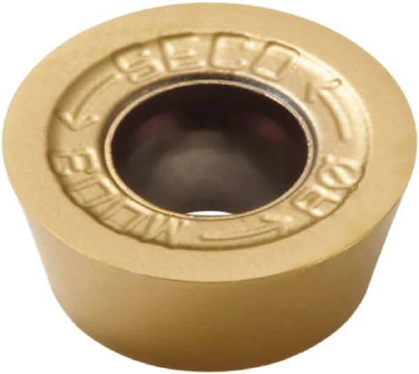 Seco - RDHW0702M0 MD04 Grade F15M Carbide Milling Insert - TiAlN/TiN Finish, 0.094" Thick, 0.276" Inscribed Circle - USA Tool & Supply