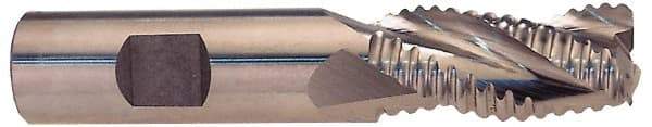 Cleveland - 1/2" Diam, Fine Pitch, 1-1/4" LOC, 4 Flute Cobalt Roughing Square End Mill - TiCN Finish, 3-1/4" OAL, 1/2" Shank Diam, Single End, Centercutting, 30° Helix - USA Tool & Supply