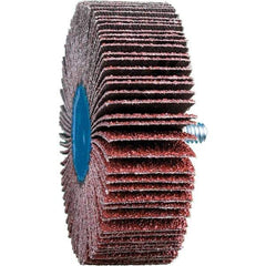 PFERD - 3" Diam x 1" Face Width, Aluminum Oxide Coated Mounted Flap Wheel - 1/4-20 Threaded Mount, 40 Grit, 20,000 Max RPM - USA Tool & Supply