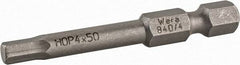 Wera - 4mm Hex Bit - 1/4" Hex Drive, 2" OAL - USA Tool & Supply