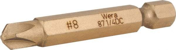 Wera - #8 Torq-Set Bit - 1/4" Hex Drive, 2" OAL - USA Tool & Supply