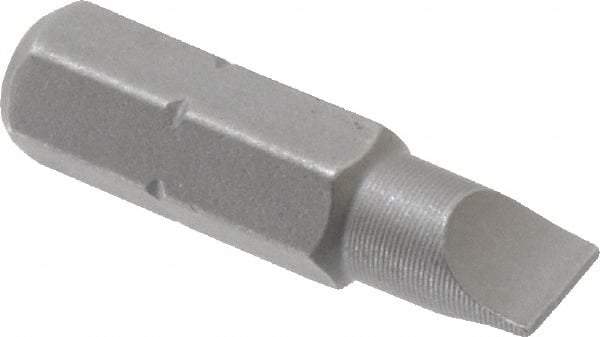 Wera - 7/32" Slotted Screwdriver Bit - 1/4" Hex Drive, 1" OAL - USA Tool & Supply