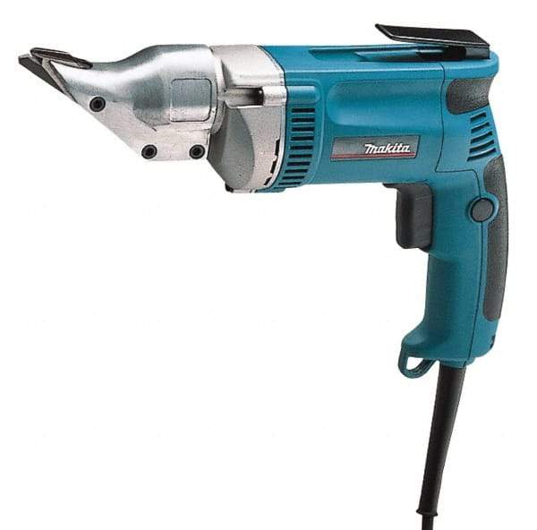 Makita - 2,500 SPM, 115 Volt, Pistol Grip Handle, Handheld Electric Shear - 18 Gauge (Steel) & 20 Gauge (Stainless Steel) Cutting Capacity - USA Tool & Supply