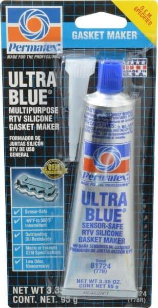 Permatex - 3.35 oz Gasket Maker - -65 to 500°F, Blue, Comes in Tube - USA Tool & Supply