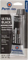 Permatex - 3.35 oz Oil Resistant Gasket Maker - -65 to 550°F, Black, Comes in Tube - USA Tool & Supply