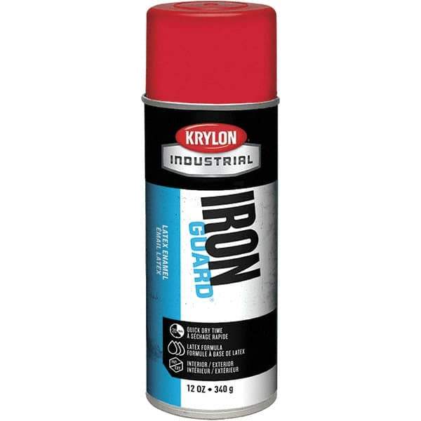 Krylon - OSHA Red, Gloss, Enamel Spray Paint - 12 to 15 Sq Ft per Can, 12 oz Container, Use on Masonry, Metal, Plaster, Plastic Foam & Wicker, Plastics, Wood - USA Tool & Supply