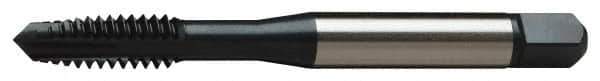 Kennametal - 5/16-24 UNF, 3 Flute, Oxide Finish, Vanadium High Speed Steel Spiral Point Tap - Plug Chamfer, Right Hand Thread, 2-23/32" OAL, 0.669" Thread Length, 0.318" Shank Diam, Series 8301 - Exact Industrial Supply