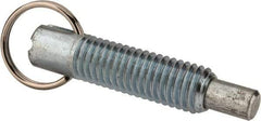 Gibraltar - 1/2-13, 1.4" Thread Length, 5/16" Plunger Diam, 1/2" Plunger Projection, 2.5 Lb Init to 5 Lb Final End Force, Steel Locking Pull Ring Plunger - 1.4" Len Under Head, 2" Body Len, 1.26" Ring Diam, 2" Plunger Len, 0.6" Head Height - USA Tool & Supply