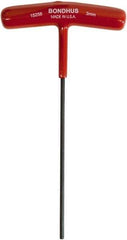 Bondhus - 3mm Hex, T-Handle Cushion Grip, Hex Key - 152mm OAL, Metric System of Measurement - USA Tool & Supply