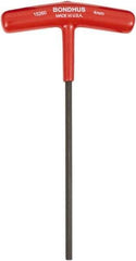 Bondhus - 4mm Hex, T-Handle Cushion Grip, Hex Key - 152mm OAL, Metric System of Measurement - USA Tool & Supply