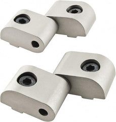 80/20 Inc. - 1-1/2" Long x 1-9/64" Wide x 26mm Thick, Left Lift Off Hinge Long Pin Top Short Pin Bottom - Aluminum, Clear Anodized Finish - USA Tool & Supply
