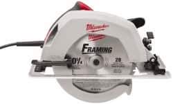 Milwaukee Tool - 15 Amps, 10-1/4" Blade Diam, 5,200 RPM, Electric Circular Saw - 120 Volts, 3.1 hp, 12' Cord Length, 5/8" Arbor Hole, Right Blade - USA Tool & Supply