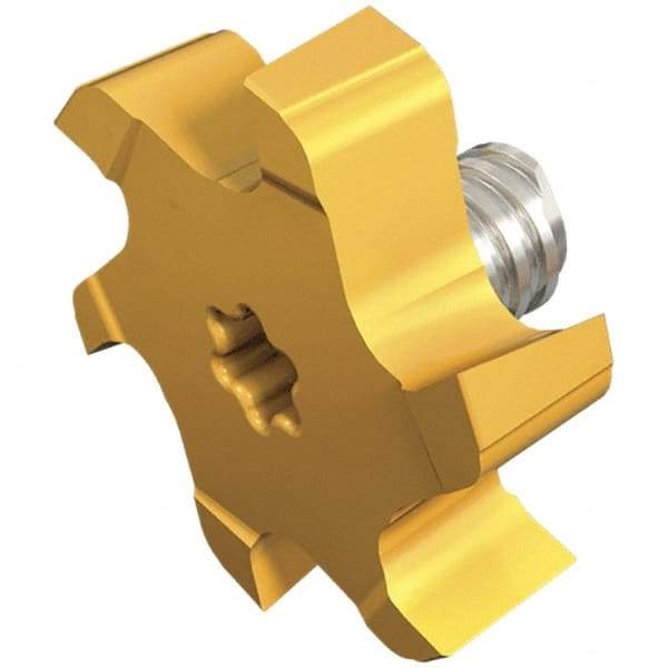 Iscar - MM TS-H Grade IC328 Carbide T-Slot Milling Tip Insert - TiN/TiCN Finish, 6 Flutes, 5/8" Cutting Diam, 1/8" Depth of Cut, 0.015" Cnr Rad - USA Tool & Supply