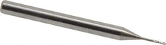 Accupro - 0.025" Diam, 0.075" LOC, 2 Flute Solid Carbide Ball End Mill - Uncoated, Single End, 1-1/2" OAL, 1/8" Shank Diam, Spiral Flute - USA Tool & Supply