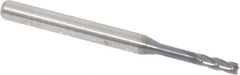 Accupro - 0.075", 0.225" LOC, 1/8" Shank Diam, 1-1/2" OAL, 4 Flute, Solid Carbide Square End Mill - Single End, AlTiN Finish, Spiral Flute, 30° Helix, Centercutting, Series Miniature - USA Tool & Supply