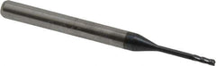 Accupro - 0.045", 0.135" LOC, 1/8" Shank Diam, 1-1/2" OAL, 4 Flute, Solid Carbide Square End Mill - Single End, AlTiN Finish, Spiral Flute, 30° Helix, Centercutting, Series Miniature - USA Tool & Supply