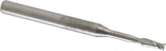 Accupro - 0.075", 0.225" LOC, 1/8" Shank Diam, 1-1/2" OAL, 2 Flute, Solid Carbide Square End Mill - Single End, Uncoated, Spiral Flute, 30° Helix, Centercutting, Series Miniature - USA Tool & Supply