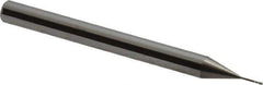 Accupro - 0.015", 0.045" LOC, 1/8" Shank Diam, 1-1/2" OAL, 4 Flute, Solid Carbide Square End Mill - Single End, Uncoated, Spiral Flute, 30° Helix, Centercutting - USA Tool & Supply