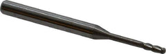 Accupro - 0.06" Diam, 0.18" LOC, 4 Flute Solid Carbide Ball End Mill - Uncoated, Single End, 1-1/2" OAL, 1/8" Shank Diam, Spiral Flute - USA Tool & Supply