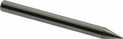 Accupro - 0.01" Diam, 0.03" LOC, 4 Flute Solid Carbide Ball End Mill - Uncoated, Single End, 1-1/2" OAL, 1/8" Shank Diam, Spiral Flute - USA Tool & Supply