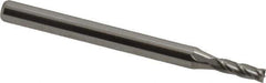Accupro - 0.08", 0.24" LOC, 1/8" Shank Diam, 1-1/2" OAL, 4 Flute, Solid Carbide Square End Mill - Single End, Uncoated, Spiral Flute, 30° Helix, Centercutting, Series Miniature - USA Tool & Supply