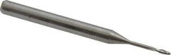 Accupro - 0.04" Diam, 0.12" LOC, 2 Flute Solid Carbide Ball End Mill - Uncoated, Single End, 1-1/2" OAL, 1/8" Shank Diam, Spiral Flute - USA Tool & Supply