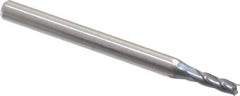 Accupro - 0.08", 0.24" LOC, 1/8" Shank Diam, 1-1/2" OAL, 4 Flute, Solid Carbide Square End Mill - Single End, AlTiN Finish, Spiral Flute, 30° Helix, Centercutting, Series Miniature - USA Tool & Supply