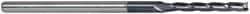 Accupro - 0.1", 3/4" LOC, 1/8" Shank Diam, 2-1/2" OAL, 3 Flute, Solid Carbide Square End Mill - Single End, AlTiN Finish, Spiral Flute, 30° Helix, Centercutting, Series Miniature - USA Tool & Supply