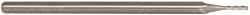 Accupro - 0.04", 0.2" LOC, 1/8" Shank Diam, 2-1/2" OAL, 3 Flute, Solid Carbide Square End Mill - Single End, Uncoated, Spiral Flute, 30° Helix, Centercutting, Series Miniature - USA Tool & Supply