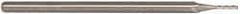 Accupro - 0.04", 0.2" LOC, 1/8" Shank Diam, 2-1/2" OAL, 3 Flute, Solid Carbide Square End Mill - Single End, Uncoated, Spiral Flute, 30° Helix, Centercutting, Series Miniature - USA Tool & Supply