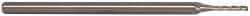 Accupro - 0.05", 0.3" LOC, 1/8" Shank Diam, 2-1/2" OAL, 3 Flute, Solid Carbide Square End Mill - Single End, Uncoated, Spiral Flute, 30° Helix, Centercutting, Series Miniature - USA Tool & Supply