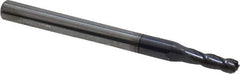 Accupro - 0.095", 4 Flute, Single End, Solid Carbide, 0.005" Corner Radius End Mill - 1-1/2" OAL, 30° Helix, Right Hand Flute, 0.285" LOC, Right Hand Cut - USA Tool & Supply