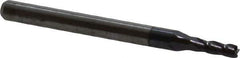 Accupro - 0.08", 4 Flute, Single End, Solid Carbide, 0.015" Corner Radius End Mill - 1-1/2" OAL, 30° Helix, Right Hand Flute, 0.24" LOC, Right Hand Cut - USA Tool & Supply