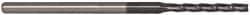Accupro - 0.09", 3/4" LOC, 1/8" Shank Diam, 2-1/2" OAL, 3 Flute, Solid Carbide Square End Mill - Single End, AlTiN Finish, Spiral Flute, 30° Helix, Centercutting, Series Miniature - USA Tool & Supply