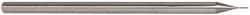 Accupro - 0.02", 0.1" LOC, 1/8" Shank Diam, 2-1/2" OAL, 3 Flute, Solid Carbide Square End Mill - Single End, Uncoated, Spiral Flute, 30° Helix, Centercutting, Series Miniature - USA Tool & Supply