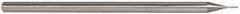 Accupro - 0.02", 0.1" LOC, 1/8" Shank Diam, 2-1/2" OAL, 3 Flute, Solid Carbide Square End Mill - Single End, Uncoated, Spiral Flute, 30° Helix, Centercutting, Series Miniature - USA Tool & Supply