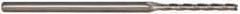 Accupro - 0.08", 3/4" LOC, 1/8" Shank Diam, 2-1/2" OAL, 3 Flute, Solid Carbide Square End Mill - Single End, Uncoated, Spiral Flute, 30° Helix, Centercutting, Series Miniature - USA Tool & Supply