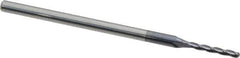 Accupro - 0.07" Diam, 1/2" LOC, 3 Flute Solid Carbide Ball End Mill - AlTiN Finish, Single End, 2-1/2" OAL, 1/8" Shank Diam, Spiral Flute - USA Tool & Supply