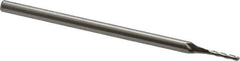 Accupro - 0.04" Diam, 0.325" LOC, 3 Flute Solid Carbide Ball End Mill - Uncoated, Single End, 2-1/2" OAL, 1/8" Shank Diam, Spiral Flute - USA Tool & Supply