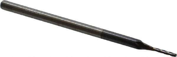 Accupro - 0.05" Diam, 0.3" LOC, 3 Flute Solid Carbide Ball End Mill - AlTiN Finish, Single End, 2-1/2" OAL, 1/8" Shank Diam, Spiral Flute - USA Tool & Supply