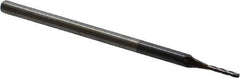 Accupro - 0.04" Diam, 0.325" LOC, 3 Flute Solid Carbide Ball End Mill - AlTiN Finish, Single End, 2-1/2" OAL, 1/8" Shank Diam, Spiral Flute - USA Tool & Supply