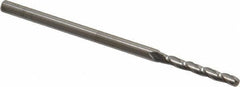 Accupro - 0.1" Diam, 3/4" LOC, 3 Flute Solid Carbide Ball End Mill - Uncoated, Single End, 2-1/2" OAL, 1/8" Shank Diam, Spiral Flute - USA Tool & Supply