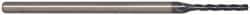 Accupro - 0.07", 1/2" LOC, 1/8" Shank Diam, 2-1/2" OAL, 3 Flute, Solid Carbide Square End Mill - Single End, AlTiN Finish, Spiral Flute, 30° Helix, Centercutting, Series Miniature - USA Tool & Supply