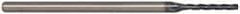 Accupro - 0.07", 1/2" LOC, 1/8" Shank Diam, 2-1/2" OAL, 3 Flute, Solid Carbide Square End Mill - Single End, AlTiN Finish, Spiral Flute, 30° Helix, Centercutting, Series Miniature - USA Tool & Supply