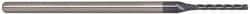 Accupro - 0.06", 1/2" LOC, 1/8" Shank Diam, 2-1/2" OAL, 3 Flute, Solid Carbide Square End Mill - Single End, AlTiN Finish, Spiral Flute, 30° Helix, Centercutting, Series Miniature - USA Tool & Supply