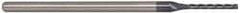 Accupro - 0.06", 1/2" LOC, 1/8" Shank Diam, 2-1/2" OAL, 3 Flute, Solid Carbide Square End Mill - Single End, AlTiN Finish, Spiral Flute, 30° Helix, Centercutting, Series Miniature - USA Tool & Supply