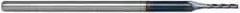 Accupro - 0.05", 0.3" LOC, 1/8" Shank Diam, 2-1/2" OAL, 3 Flute, Solid Carbide Square End Mill - Single End, AlTiN Finish, Spiral Flute, 30° Helix, Centercutting, Series Miniature - USA Tool & Supply