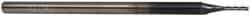 Accupro - 0.04", 0.2" LOC, 1/8" Shank Diam, 2-1/2" OAL, 3 Flute, Solid Carbide Square End Mill - Single End, AlTiN Finish, Spiral Flute, 30° Helix, Centercutting, Series Miniature - USA Tool & Supply