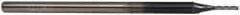 Accupro - 0.04", 0.2" LOC, 1/8" Shank Diam, 2-1/2" OAL, 3 Flute, Solid Carbide Square End Mill - Single End, AlTiN Finish, Spiral Flute, 30° Helix, Centercutting, Series Miniature - USA Tool & Supply