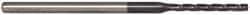 Accupro - 0.08", 3/4" LOC, 1/8" Shank Diam, 2-1/2" OAL, 3 Flute, Solid Carbide Square End Mill - Single End, AlTiN Finish, Spiral Flute, 30° Helix, Centercutting, Series Miniature - USA Tool & Supply